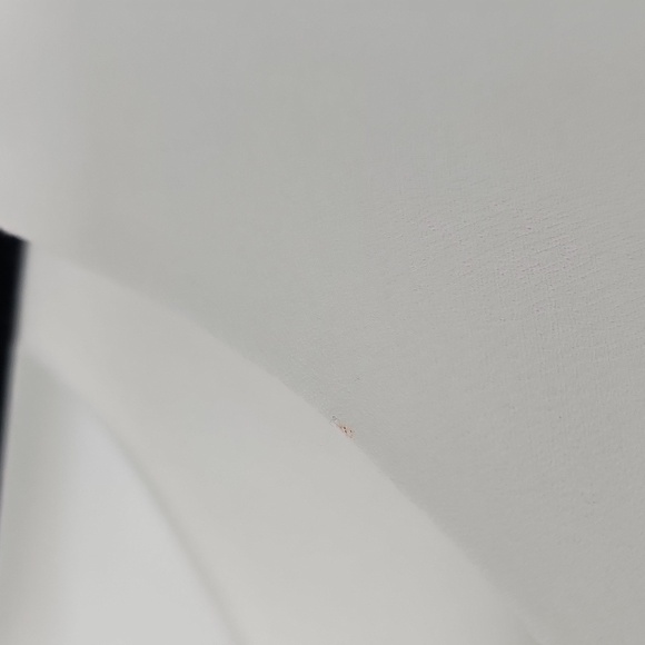 Elegant Milk White Textured Blouse w Sheer‎ Embellished Sleeve & Teardrop Back - Picture 6 of 10